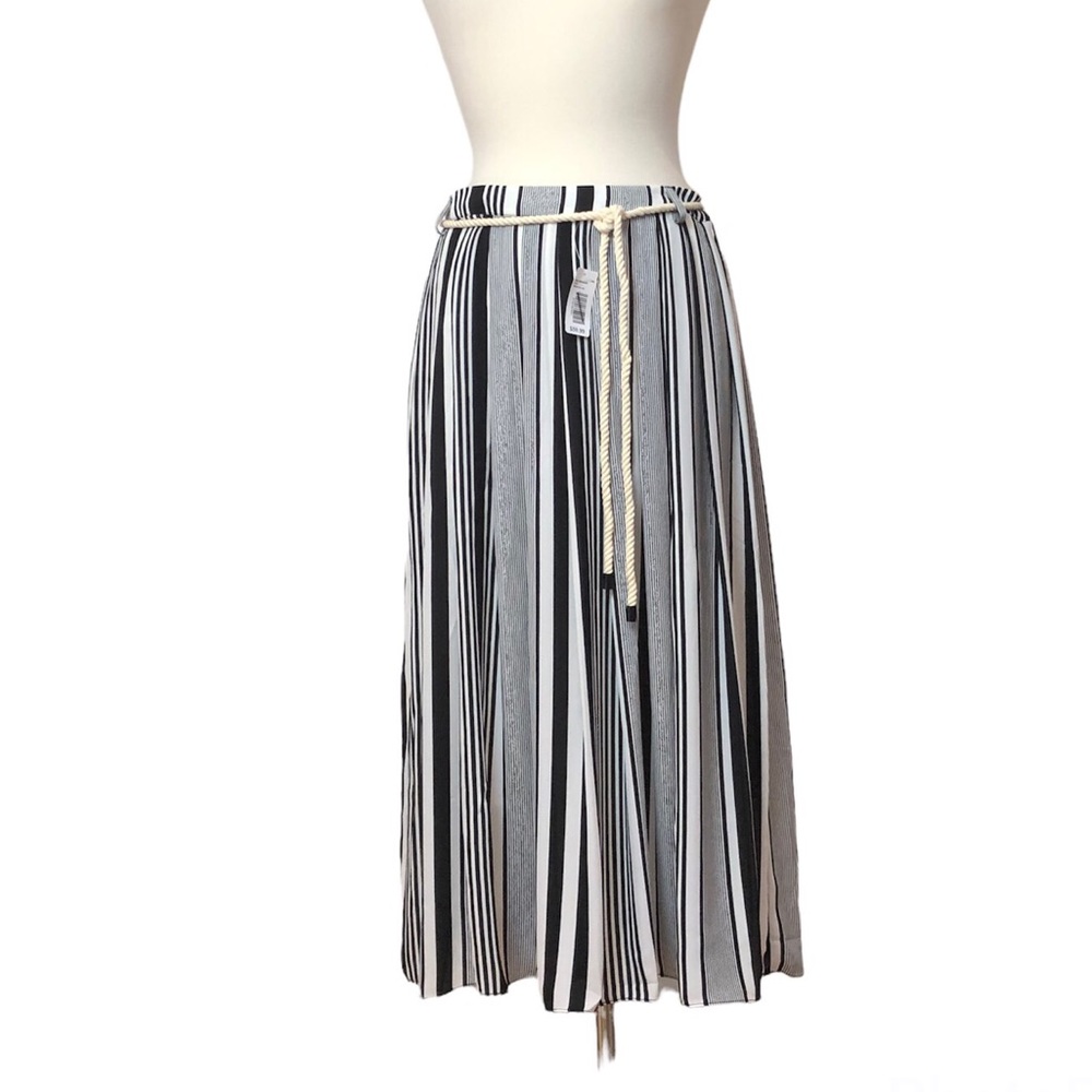 Vince Camuto Striped Skirt with Rope Belt
